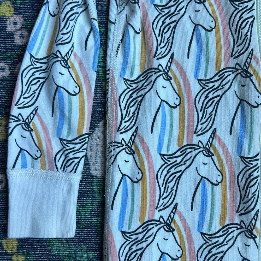 Hanna Andersson Rainbow Unicorn Toddler Sleeper Pajamas, Size 2T